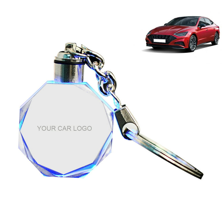 Luminous Key Chain Custom Made Logo LED Glass Keychain for Vehicle