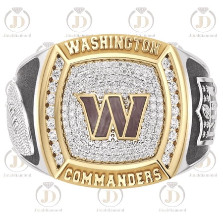 Washington Commanders True Fan 12 CTTW Diamond Two-Tone Yellow Gold and Sterling Silver Ring(Washington Commanders True Fan (8 Size)