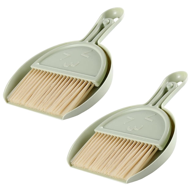 Oleegame 2PC Cleaning Brush Mini Desktop Sweeping Cleaning Brush Small Cleaning Brush And Dustpan Set Green