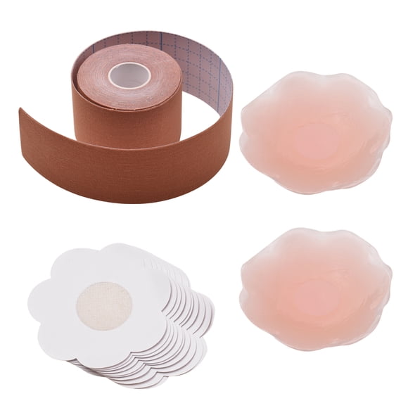 Amdohai Adhesive Silicone Bra Sticker 5M Lift Tape Boob Tape Silicone Nipple Cover Lift up for Women Pasties Invisible Reusable Lift Nipple Covers