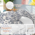 thumbnail image 2 of King 4 Piece Bedding Set Vintage Blue Tribal Floral Soft Breathable Duvet Cover and Pillowcase, Abstract Ethnic Flower Botanical Duvet Cover Set Bed Sheets for Bedroom Dormitory Guest Room, 2 of 9