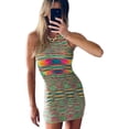 thumbnail image 3 of Women’s Halter Neck&nbsp;Bodycon Knitted Dress Bandage Y2K Sexy Summer Beach&nbsp;Backless Mini Dresses, 3 of 3