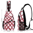 thumbnail image 2 of Full Print Chest Bag 8×15in Outer Large Bag On Both Sides Of Mesh Bag Inside Pocket Design Sponge Pad Shoulder Strap Crimson Moroccan Trellis Hand-drawn Sketch_2, 2 of 8