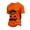 Orange, variant on Mens Mystery Smile Pumpkin Shirt Orange Base Classic Print Short Sleeve Crewneck Casual Halloween Top Ginger 2XL