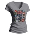 thumbnail image 4 of MEICHEN Short Sleeve Print V Neck T Shirt for Women Usa 250th Anniversary Patriotic Top 1776-2026 Graphic Tee Summer Casual Blouse, 4 of 4