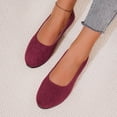 thumbnail image 5 of XUNKUSGA Shoes for Women Classic Soild Color Wedges Heels Slip On Shoes Women Lightweight Comfortable Closed Round Toe Womens Dress Shoes for Work,Red,9.5, 5 of 6