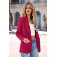thumbnail image 4 of Blazer PRETTYGARDEN Rojo Rosa Oscuro Talla Grande con Solapa Clásica, 4 of 8