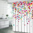 thumbnail image 2 of Colorful Heart Shower Curtain Valentines Falling Heart Sweet Love Romantic Couple Mother's Day Holiday Party Bathroom Curtain with Hooks Polyester Decor, Red Yellow Teal 72"W x 84"L (Pack of 1), 2 of 5