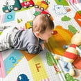 thumbnail image 6 of Extra Large Portable Baby Play Mat(79"×71" x0.6" Thickened Version), Foam Foldable Floor Crawling Mat with Reversible Double-Sided Patterns, Waterproof Anti-Slip, Indoor, Outdoor, 6 of 17