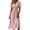 Pink, variant on Boho Dresses for Women Short Sleeve Crossover Wrap V Neck Summer Dress Casual Loose A-Line Knee Length Swing Dress