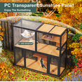 thumbnail image 5 of TIMHAKA Large Indoor Catio with Wheels, 4 Tier Cat Enclosures House for Outdoor Sunbathing, Black and Yellow, 5 of 8