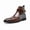 Brown, variant on Men's Fashion Hybrid Ankle Boots - Pointed Toe Leather & Textile Slip-On Booties with Side Buckle - Modern Dress Shoes for Office & Party