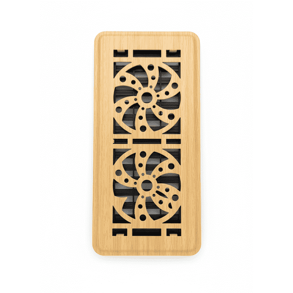Floor Register Wood Grain 1 Pack 4" x 10" Adjustable Airflow HVAC Floor Vent Cover Air Grille