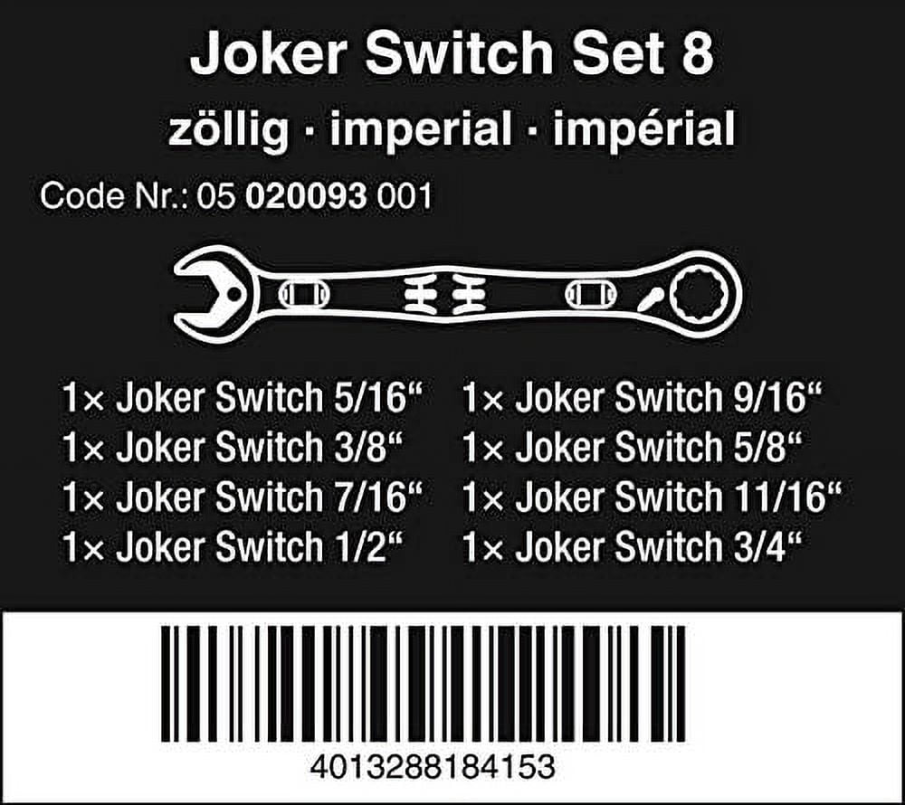 Wera 020093 Joker Combination Wrench with Switch 8 Piece Set - SAE
