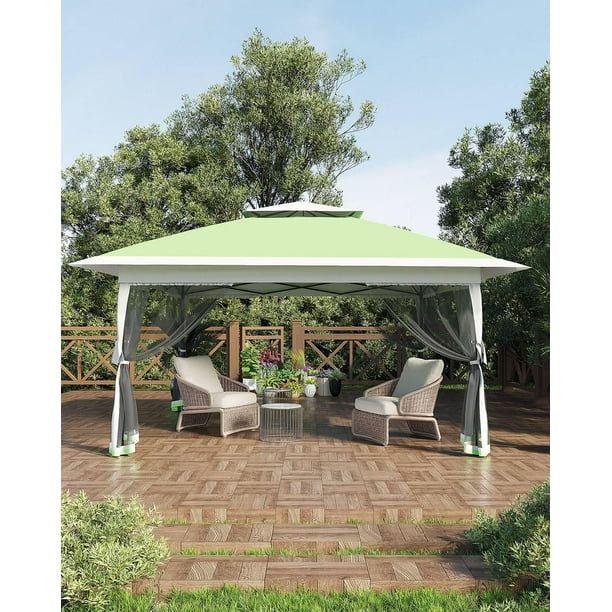 Carpa plegable con toldo Garveelife, 13 x 13 m, con mosquitera