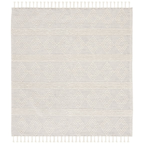 SAFAVIEH Natura Isaiah Southwestern Wool Area Rug, Ivory/Beige, 6' x 6' Square