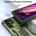 thumbnail image 4 of Samsung Galaxy S24 Ultra Case with Slide Camera Cover Shockproof Phone Case with 360°Rotate Magnetic Ring Stand for Galaxy S24 Ultra 6.8 inch - Green, 4 of 14