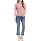 thumbnail image 2 of Camisa de manga corta con cuello campista y botones de INSPIRE CHIC para mujer en rosa talla S, 2 of 7