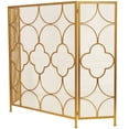 thumbnail image 6 of DecMode Elegant and Contemporary Geometric Designed Mesh Metal Fireplace Screen, 50"L x 35"H, Copper Frame, 6 of 12