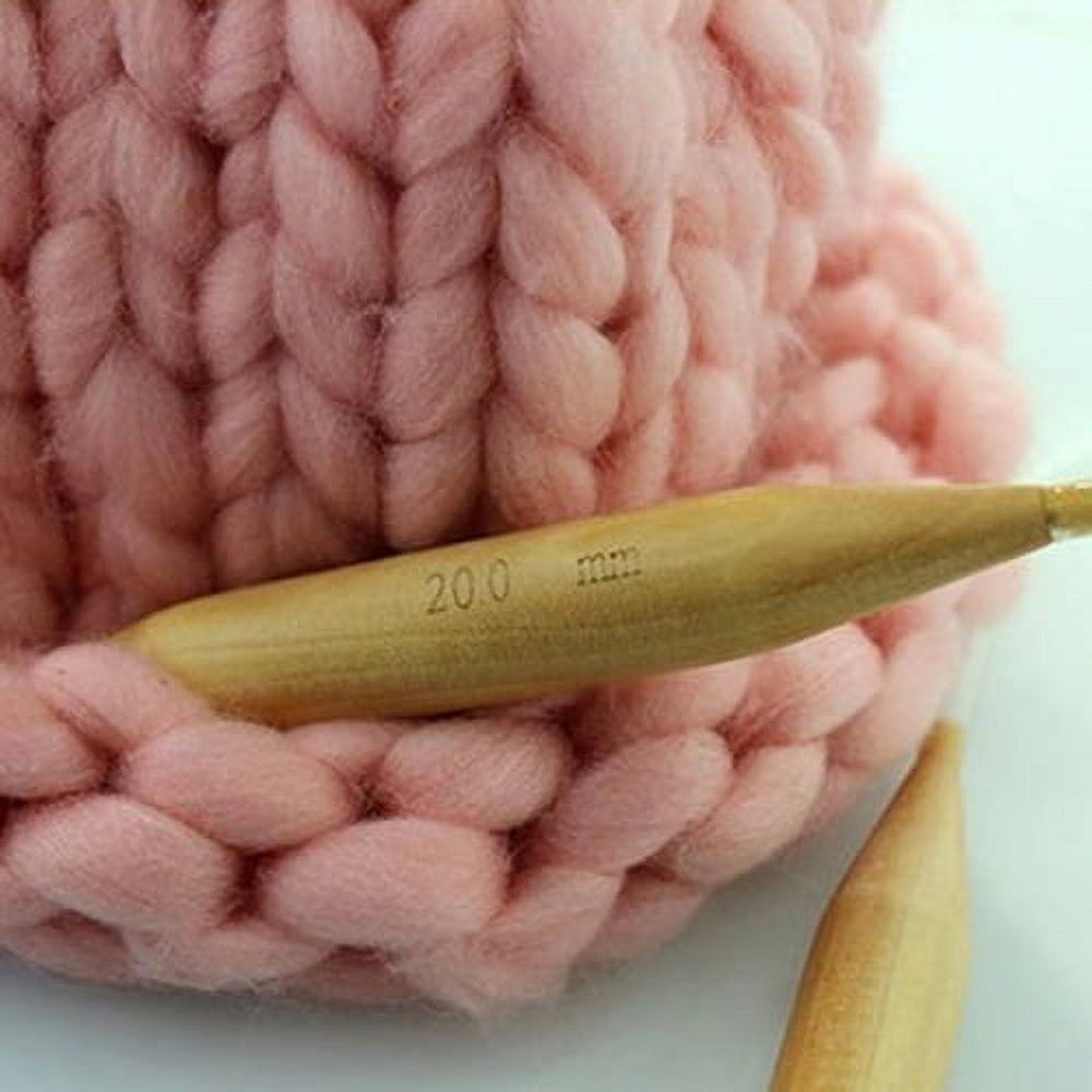 Zhaomeidaxi 2Pcs/Set Knitting Needles Straight Wooden Knitting Needles Large  Knitting Needles for Chunky Yarn Beginner DIY Fabric Crafts Crochet 