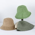 thumbnail image 3 of Womens Straw Sun Hat Woven Bucket Hat Fishing Hat Beach Hat Foldable Cap Solid Color Straw Beach Hat Summer, 3 of 7