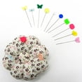 thumbnail image 4 of pitrice 100Pcs Plastic Flat Head Pins Straight Quilting Pins Mixed Color DIY Sewing Needles, Light Color Flower, 4 of 7