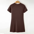 thumbnail image 7 of Plus Size Summer Dresses for Women 2026 Casual Lace Short Sleeve Round-Neck Fold Solid Color Vacation Dress, 7 of 7
