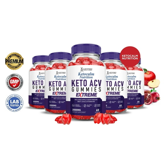 (5 Pack) Keto Calm Extreme ACV Gummies 2000mg Dietary Supplement 300 Gummys