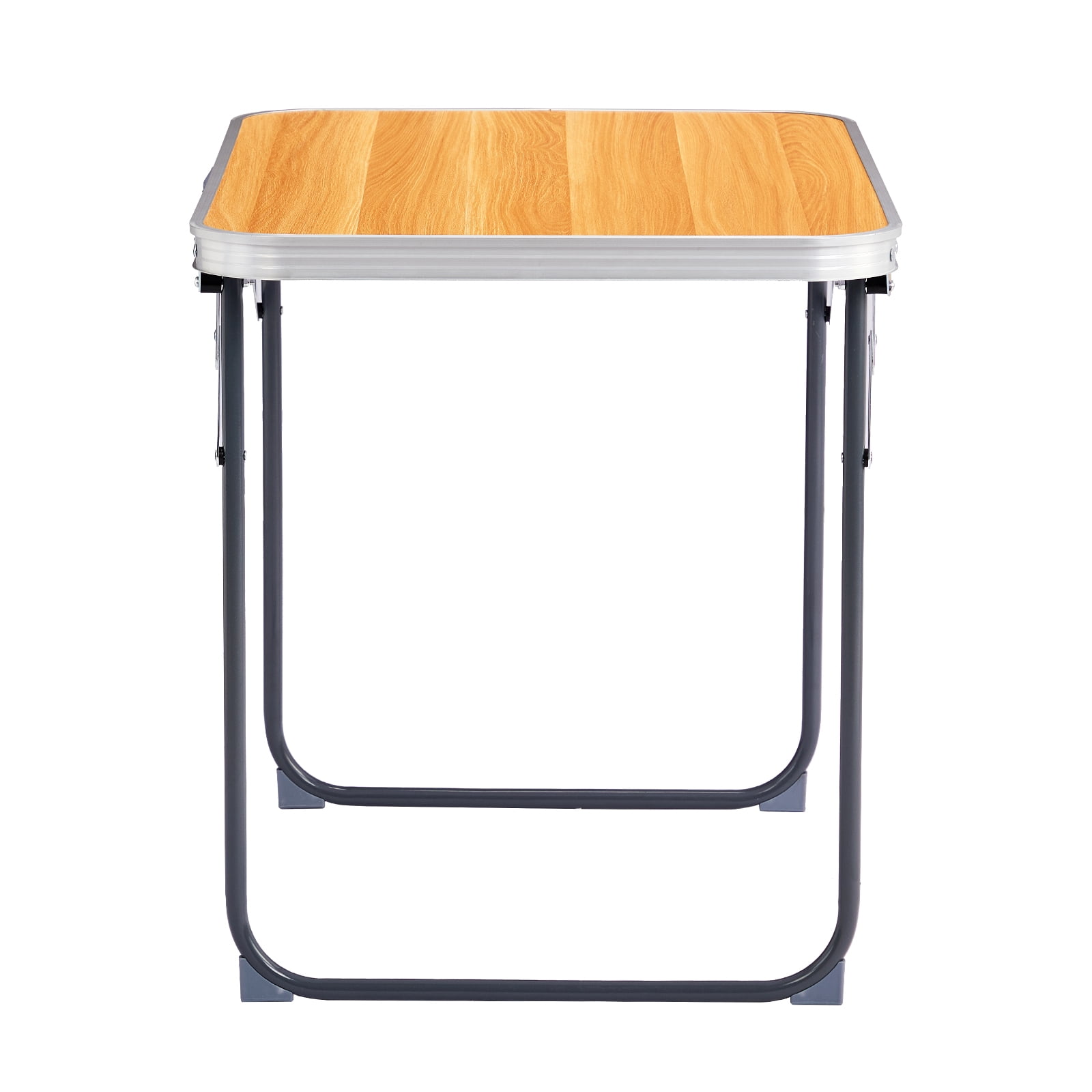 2.3ft Aluminum Camping Folding Table wood grain color