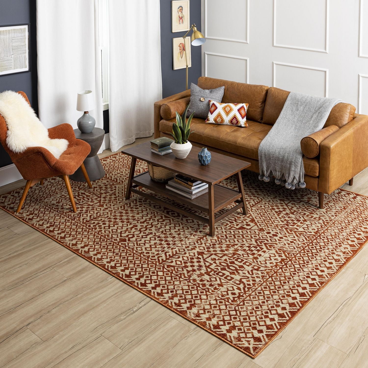 Mohawk Home Townsent Grey Polyester Area Rug