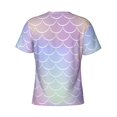 thumbnail image 6 of Vsdgher Fish Scale1 Print Men's Dry Fit Mesh Athletic Shirts Moisture Wicking Tennis T-Shirt Tops, 6 of 9