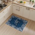 thumbnail image 2 of ODIKA 3'x5' Washable Area Rug Nautical Ocean Interlocking Coral Reef Border Animals Turtle Refined Structured for Hallway, Laundry Room, Non-Slip, Flatweave, Easy Care, 2 of 7