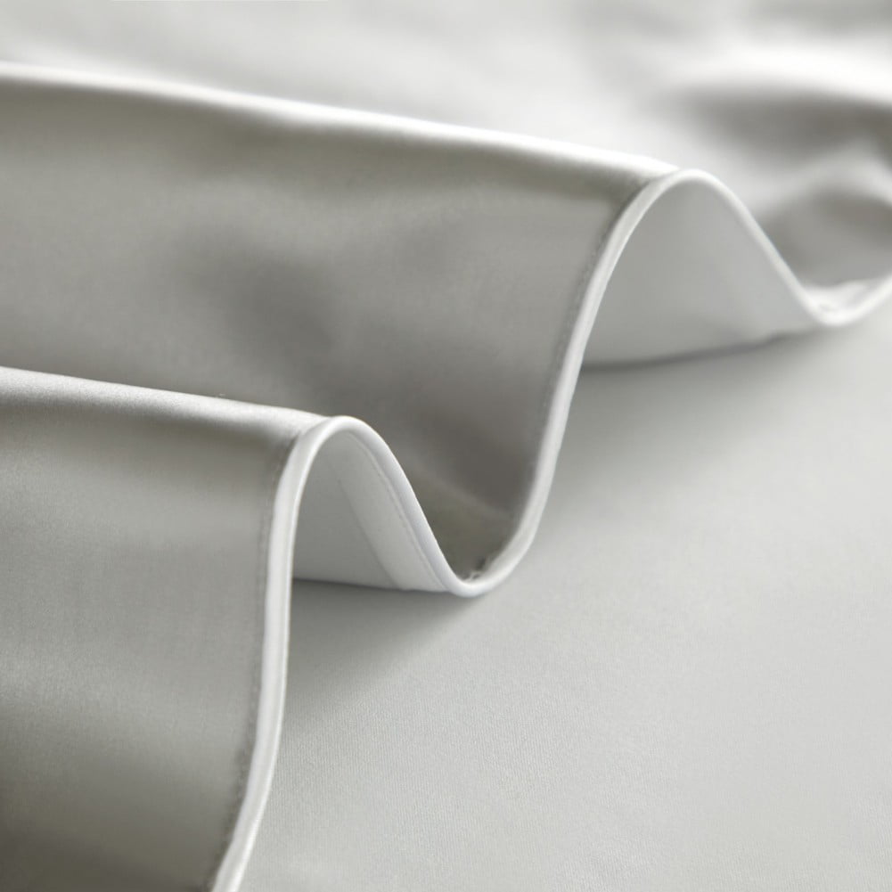 Silk Pillowcase, 100% Pure Mulberry Silk 19 Momme Pillow Cases Cover for Hair and Skin (Queen Size*2 Piece, Moonlight Silver)