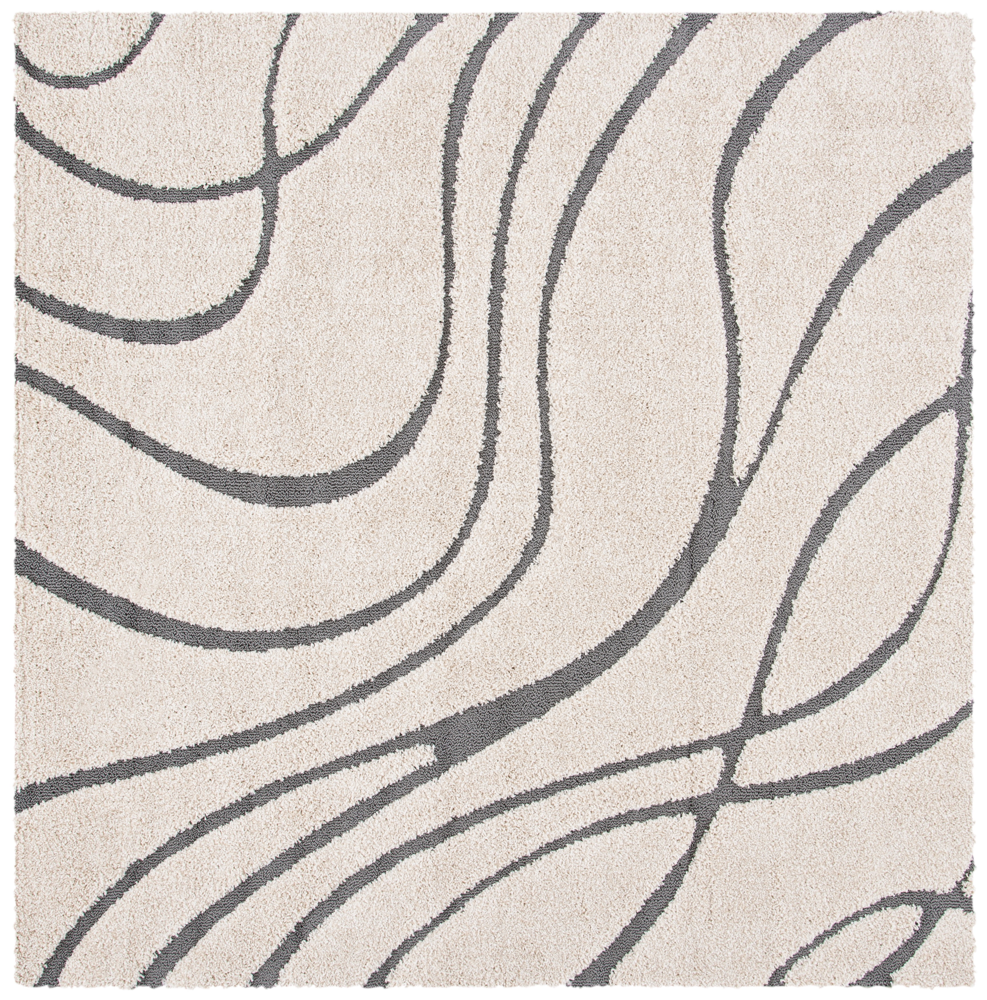 Safavieh Florida Tamzen Abstract Shag Area Rug, Cream/Gray, 3' x 3' Square