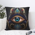 thumbnail image 4 of Fatima Hamsa Hand Evil Eye Ornaments Pillow Cover Decorative Throw Pillowcase Soft Cushion Covers Bed Sofa Couch 22x22, 4 of 6