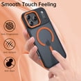 thumbnail image 4 of iPhone 17 Pro Case 6.3" - DOMAVER Magnetic Case Compatible with MagSafe | Translucent Matte Finish | Shockproof & Anti-Scratch Protection | for iPhone 17 Pro Case - Black/Orange, 4 of 7