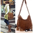 thumbnail image 2 of Douhoow Women Shoulder Bag Solid Tassels Trending Cross Body Bag Tassel Faux Suede Messenger Bag, 2 of 5