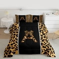 thumbnail image 2 of Feelyou Bowknot Monogrammed A Full Size Comforter Sets for Girl, Leopard Cheetah Print Bedding Comforter Set, Modern Fashion Style Reversible Bedding Sets, Ultra Soft Bedroom Decor, 3 Pieces, 2 of 8