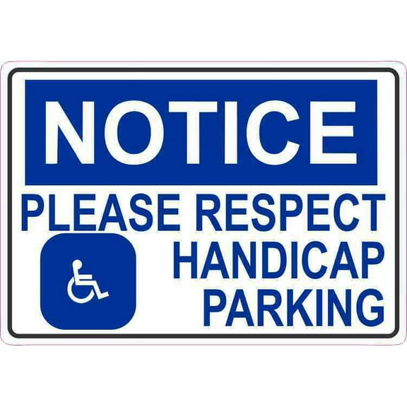 5in x 3.5in Notice Handicap Parking Magnet Vinyl Magnetic Business Sign