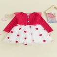 thumbnail image 2 of Robe à Manches Longues pour Fille, Robe en Tulle à Imprimé de Cœurs pour la Saint-Valentin, 2 of 9