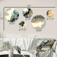 thumbnail image 4 of Designart "Jazz Rhythms In Shades Of Gray IV" Abstract Liquid Ink Metal Wall Art Set of 5 Piece, 4 of 5