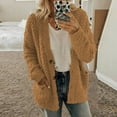thumbnail image 1 of Fleece Cardigan Sweaters for Women Soft Long Sleeve Jacket with Pockets Button Down Open Front Fall Clothes, 1 of 5