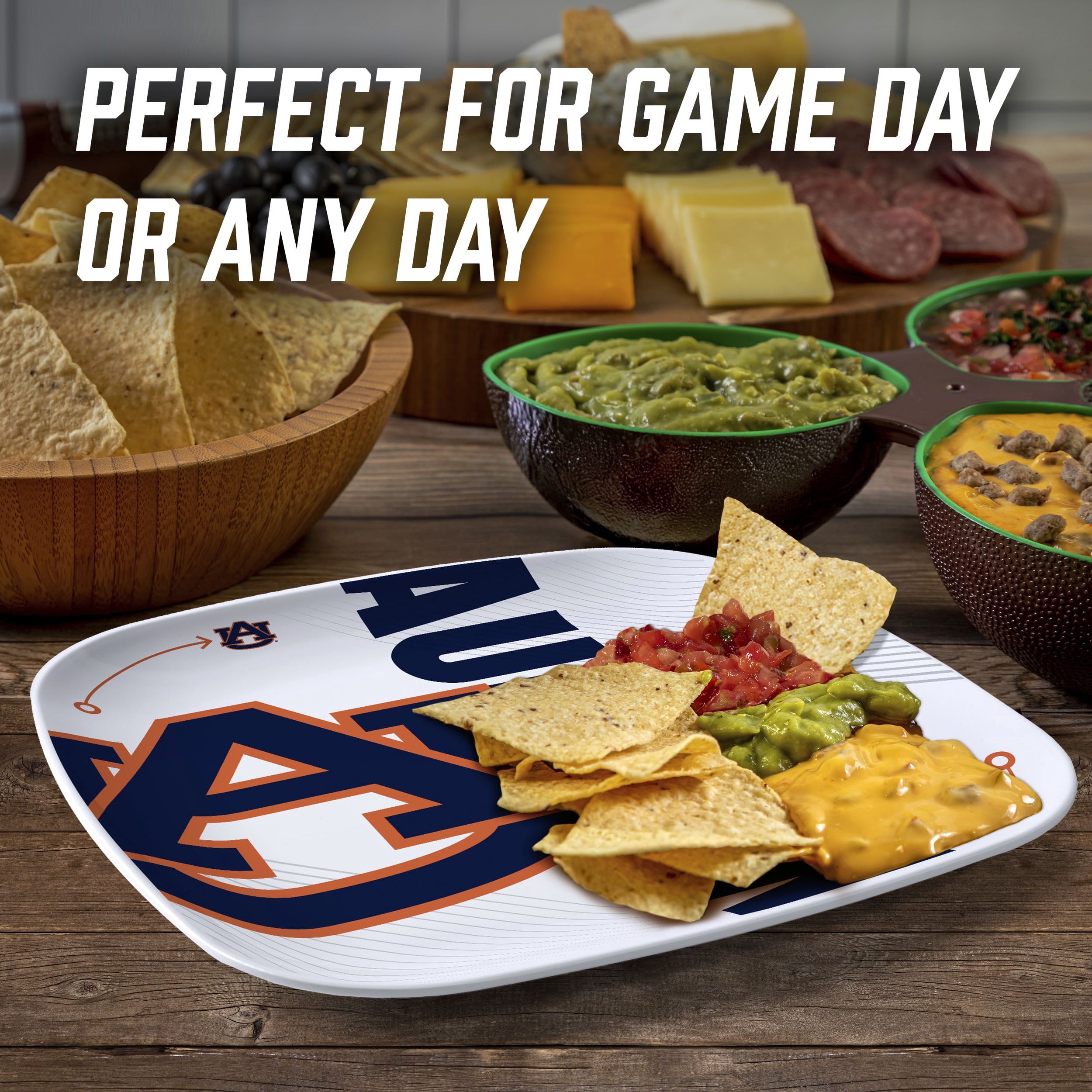 YouTheFan NCAA Auburn Tigers Large Party Plate