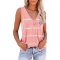 thumbnail image 1 of Camisetas sin mangas con cuello en V y teñido anudado para mujer, camisetas holgadas con bonitos estampados de verano para hacer ejercicio, camisetas deportivas y de yoga, 1 of 3