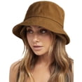 thumbnail image 1 of Gorro de pescador FURTALK de algodón lavado para mujer, color naranja oscuro, 1 of 8