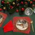thumbnail image 5 of 16-Pack Disposable Christmas Napkins, Vintage Reindeer Pattern Paper Napkins for Holiday Party Tableware, Christmas Tree Dinner Supplies(A), 5 of 6