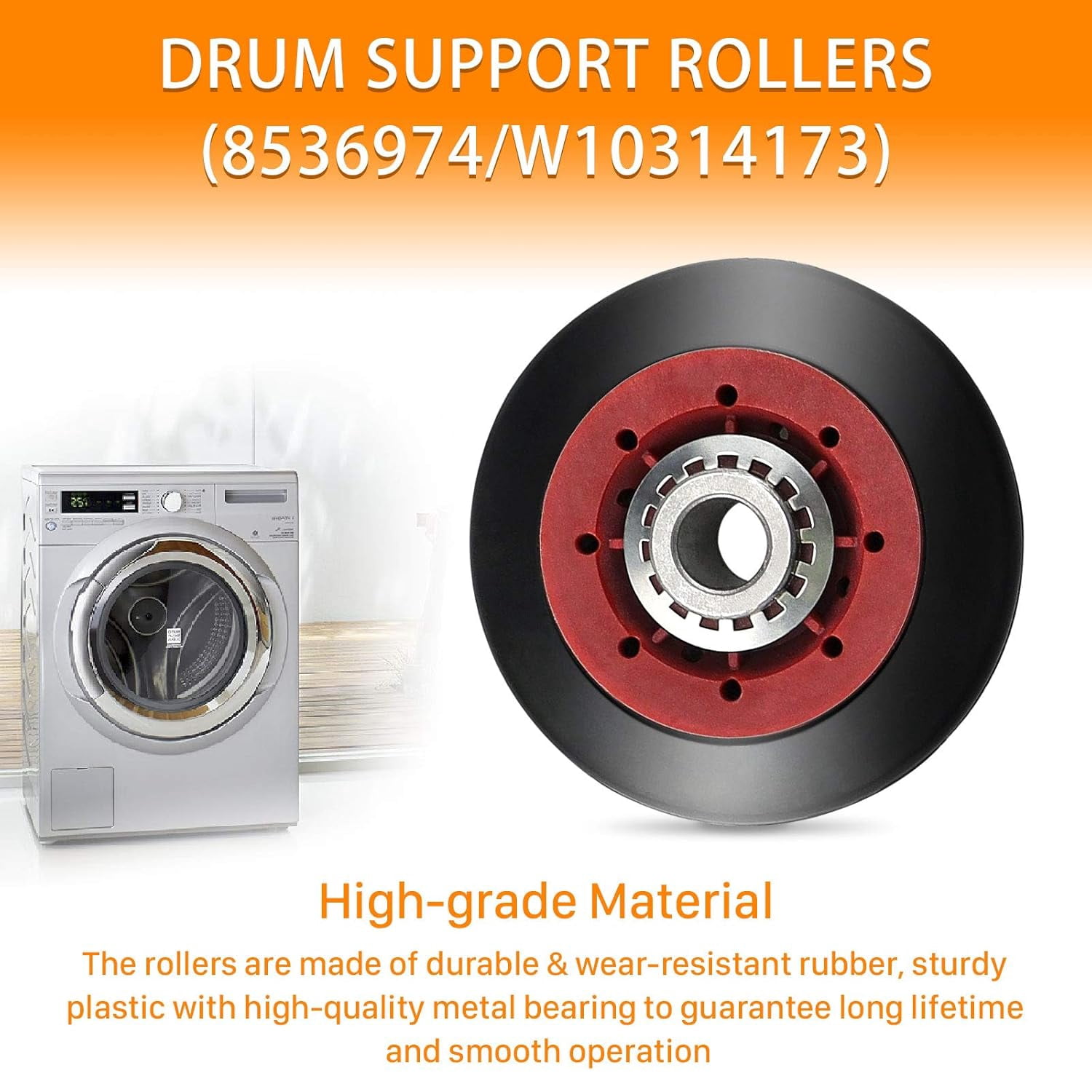 Upgrade 4392067 Dryer Repair Maintenance Kit -Perfect for Whirlpool Cabrio Duet Maytag Bravos XL Kenmore Elite Dryer Parts,with WPW10314173 Drum Roller&661570V Belt&Idler Pulley