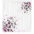thumbnail image 3 of Ambesonne Floral Shower Curtain, Grunge Flower Motif Leaf, 69"Wx84"L, Black Pale Pink Mint, 3 of 5