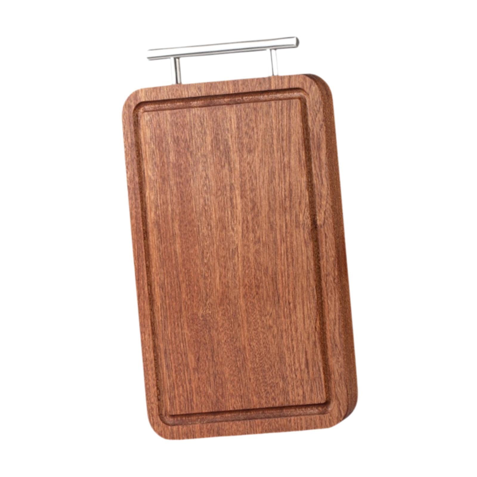TISHITA Chopping Board Wooden Cutting Board Multifunctional Reversible with Handle Thick for Kitchen for Cheese Steak Meat Vegetables S