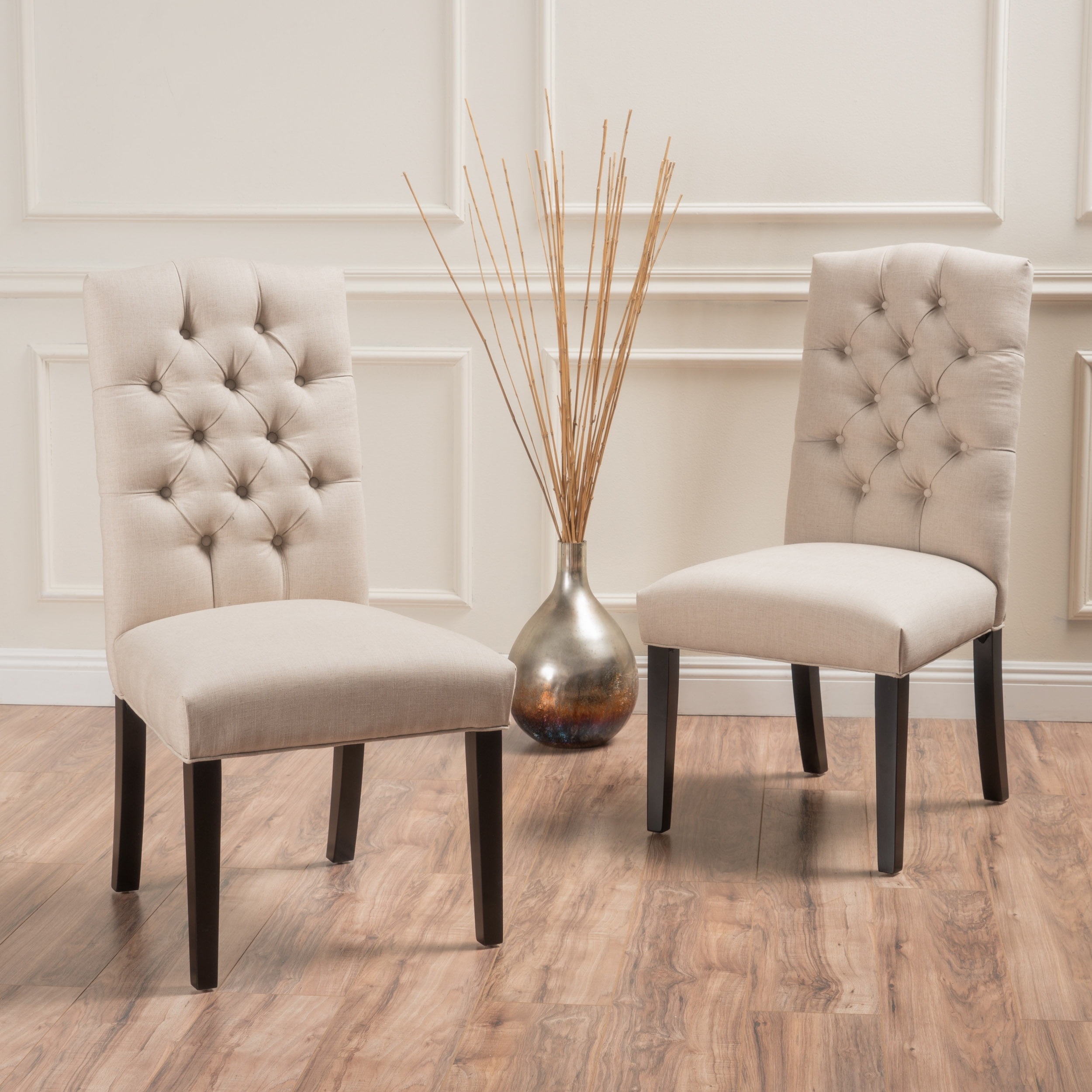 Noble House Fabric Off-white Dining Chairs (Set of 2) - Walmart.com ...